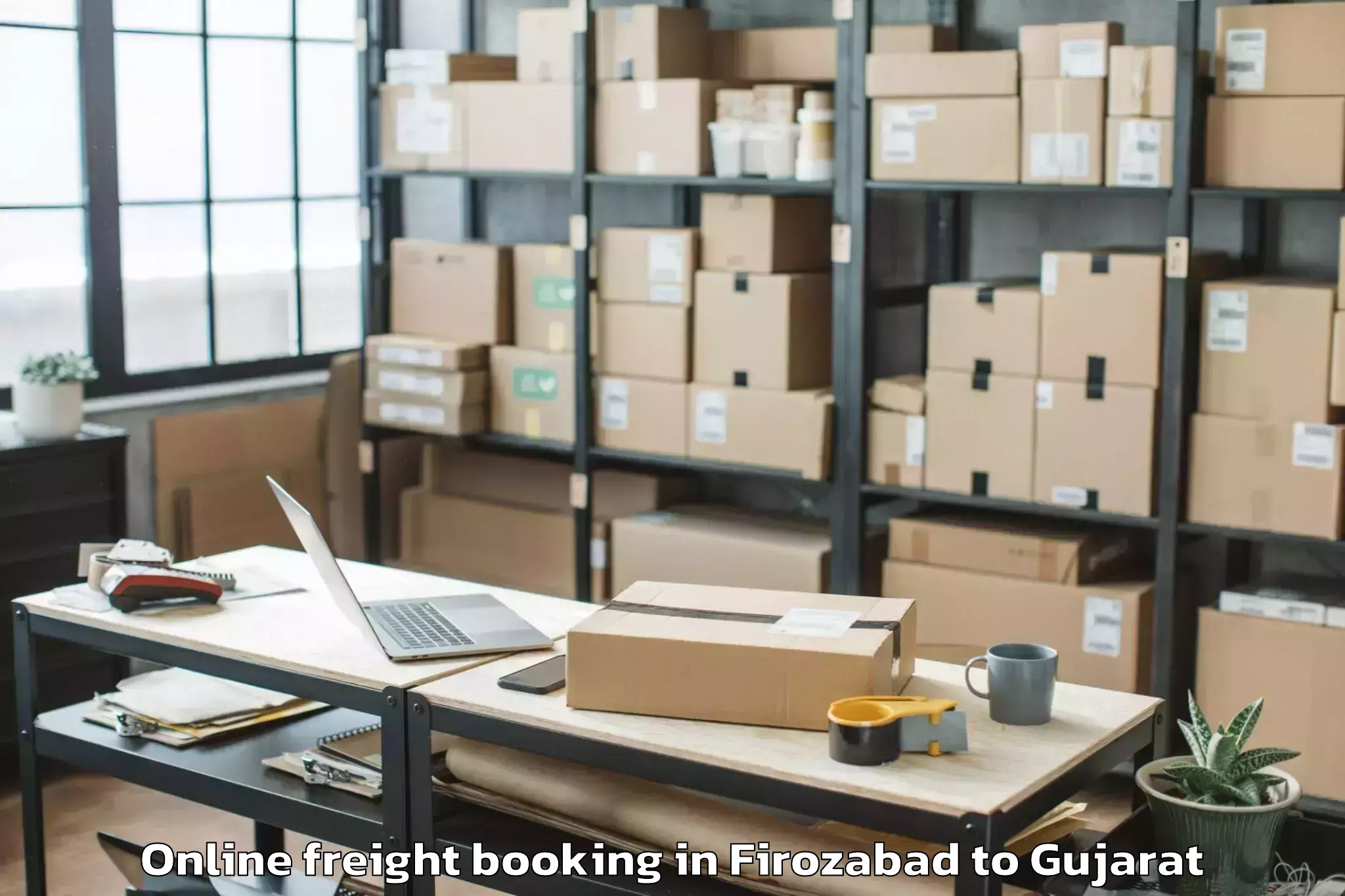 Top Firozabad to Limbdi Online Freight Booking Available